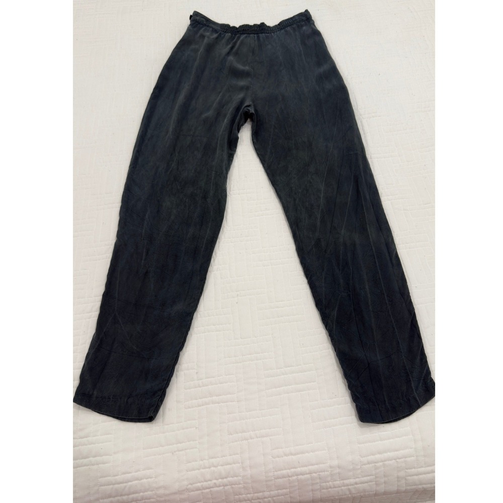 Sue Wong Vintage Pleated Trousers Charcoal Grey High Waisted Tapered Pants - Picture 4 of 9